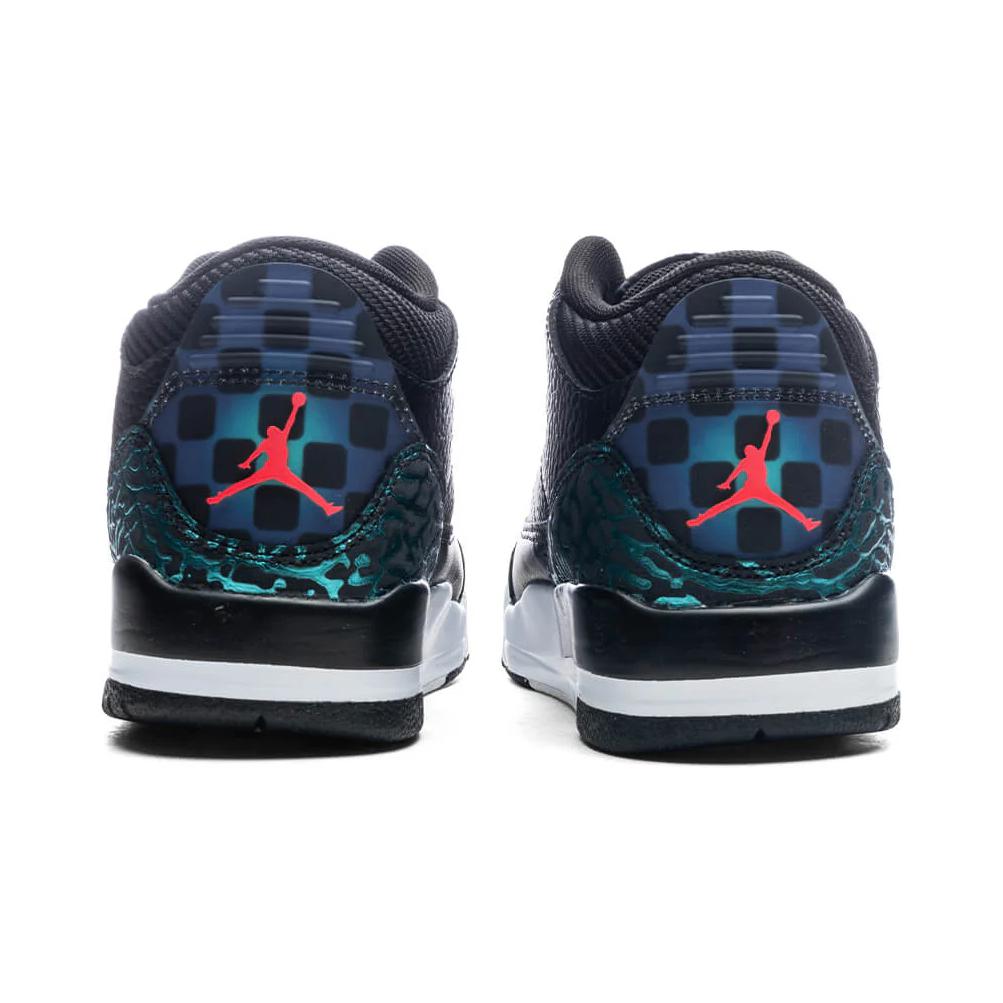 Air Jordan 3 Retro PS Moto Kids Sneakers Black Siren-Red Hyper-Jade FV5438-001