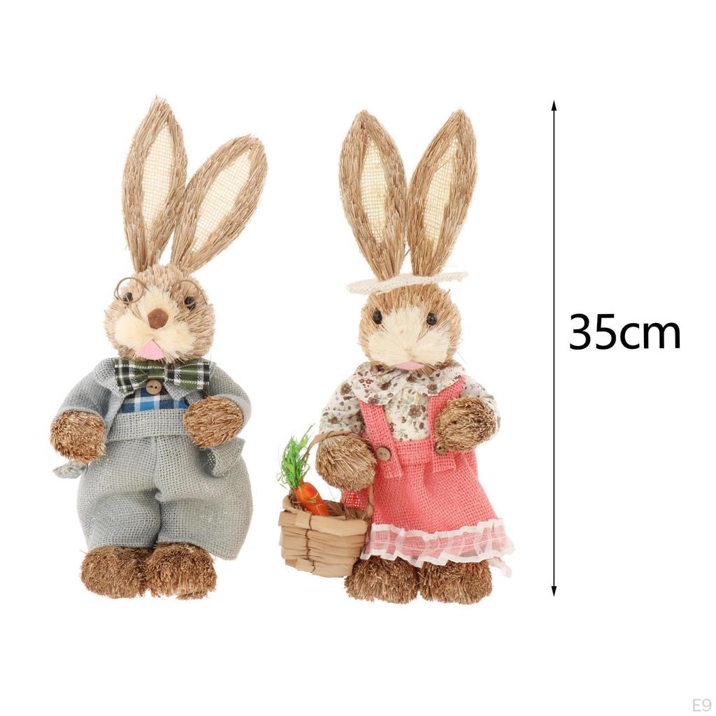 Kanin 35 cm Prydnad med Kläder Djur Fotorekvisita Dekoration för Kanin Skulpturer Dekoration för