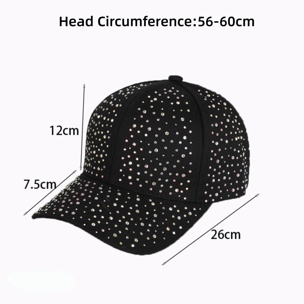 Breathable Baseball Cap Starry Sky Rhinestone Decorated Duck Tongue Hat Sun Protection Hat Unisex