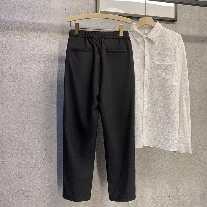 

Мужские брюки-костюмы Slim Fit Nine-Point Casual с эластичной резинкой на талии, весна/лето - корейский стиль L