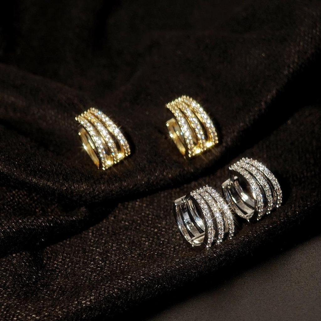 Japanese & Korean Elegant Zircon Multi-Layer Ear Cuff Hoops