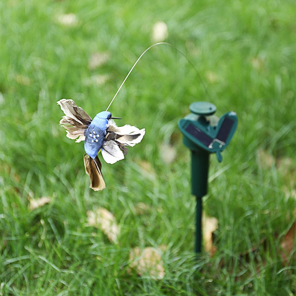 Solar Powered Artificial Flying Butterfly Hummingbird Lawn Stake Garden Yard Art