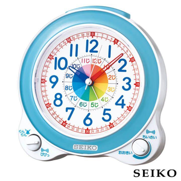 Used SEIKO Seiko Clock Educational Clock Domestic Genuine Product KR887L Alarm Clock CLOCK Children Kids Junior Blue Blue Alarm Alarm Desk Clock