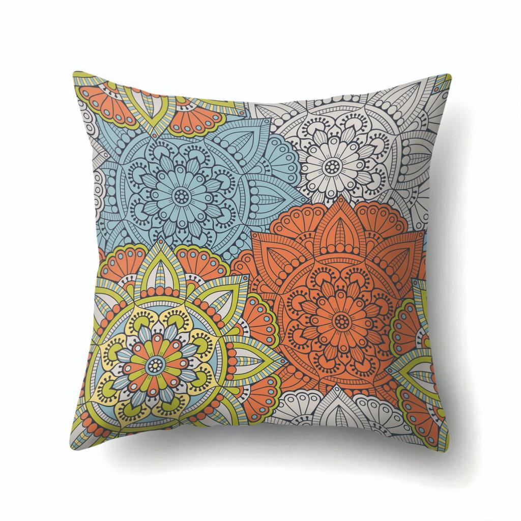 Home Decor Geometric Texture Mandala Polyester Pillow Case Core-free