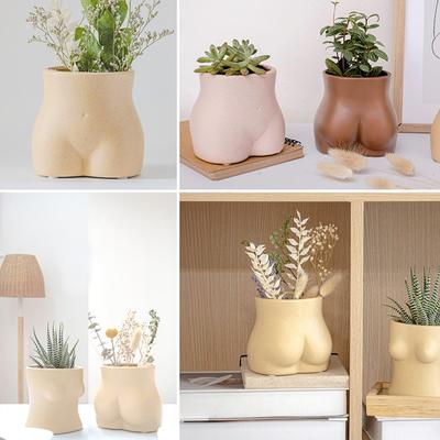 Modern Boho Decor Plant Pot Body Vase Female Form Resin Fart Vase Women Booty Shaped Sculpture