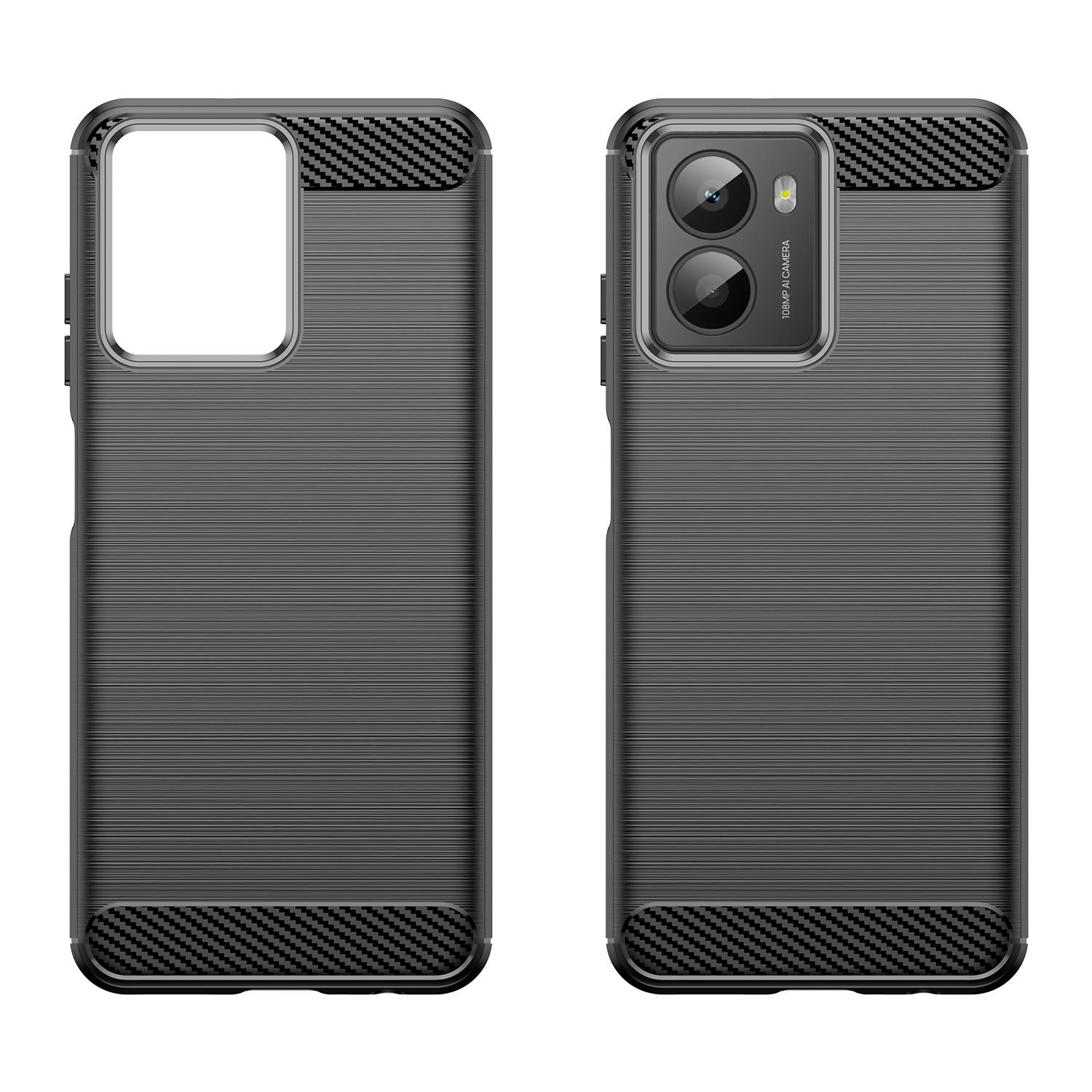 

For HMD Fusion 5G Case Protective Phone Cover Carbon Fiber Texture Brushed Blue