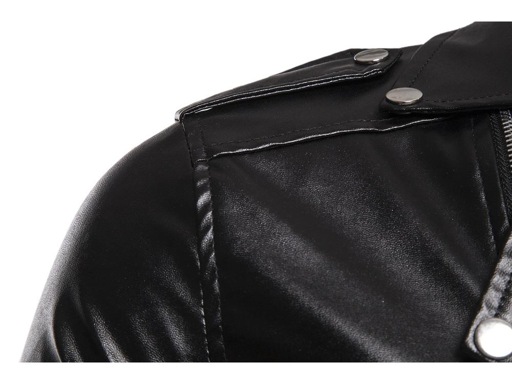 Men's 2023 Winter Casual PU Leather Jacket with Zipper Details