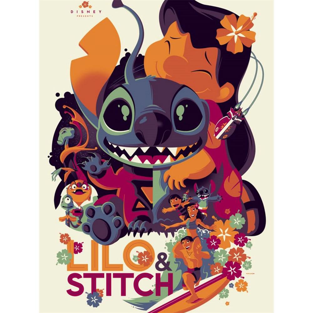 

Disney Diamond Painting Lilo Stitch Art Poster Cute Cartoon Cross stitch Complete Set of Creative Mosaic 5D DIY Home Decoration Round 20x30cm