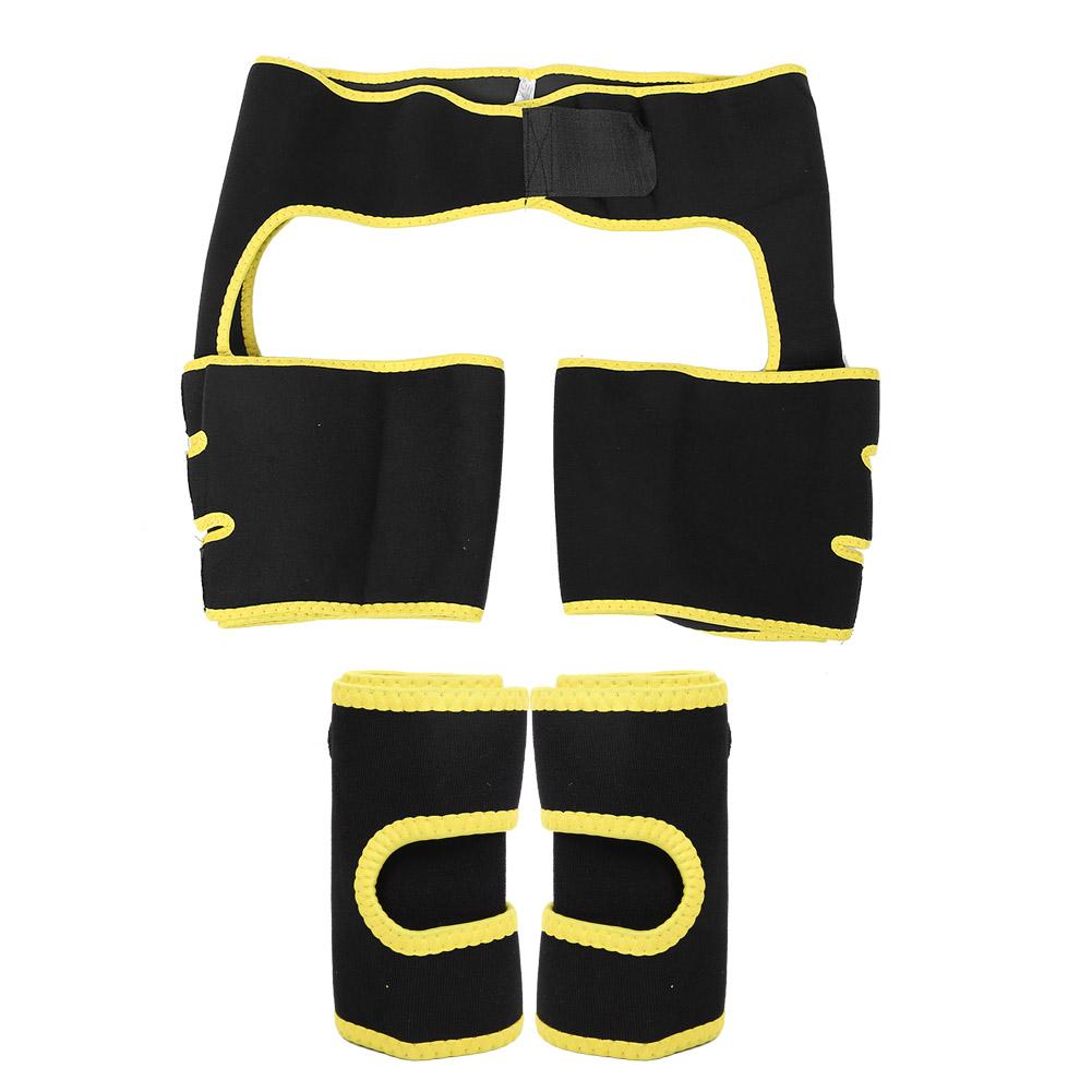 Slimming Belt Fat Burning Abdomen Hips Leg Trainer Workout Belt with 2pcs Arm SleeveL XL