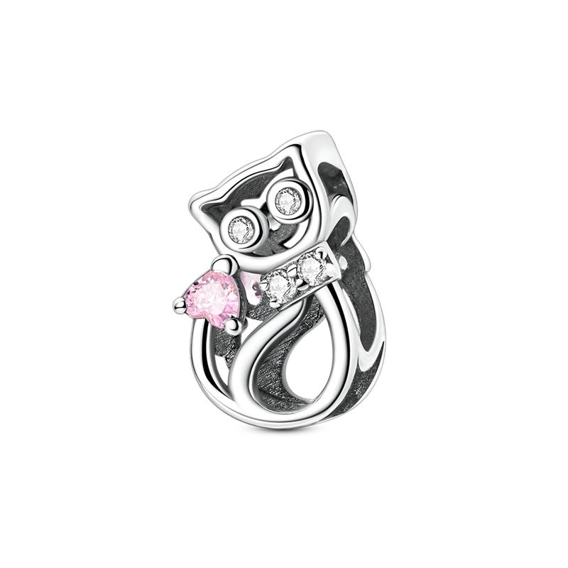 Original Copper Charms Bead Inlaid Zirconium Love Heart Pets Pendants Mom'S Gift Fit Bracelet Jewelry Diy Marking