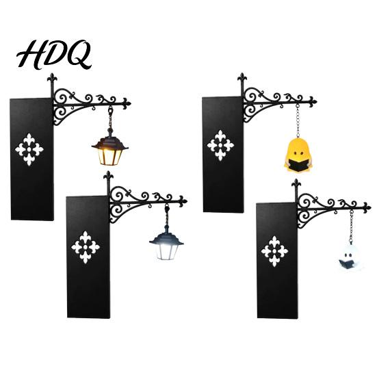 Decorative Chandelier Style Lamp Ghost Bookshelf Light Retro Lantern for Library Decor Warm LED Glow Night Light Reading Book Lovers Gothic Fantasy