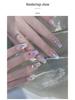Traceless Oval Flower Nail Tips - Frosted Half-Cover