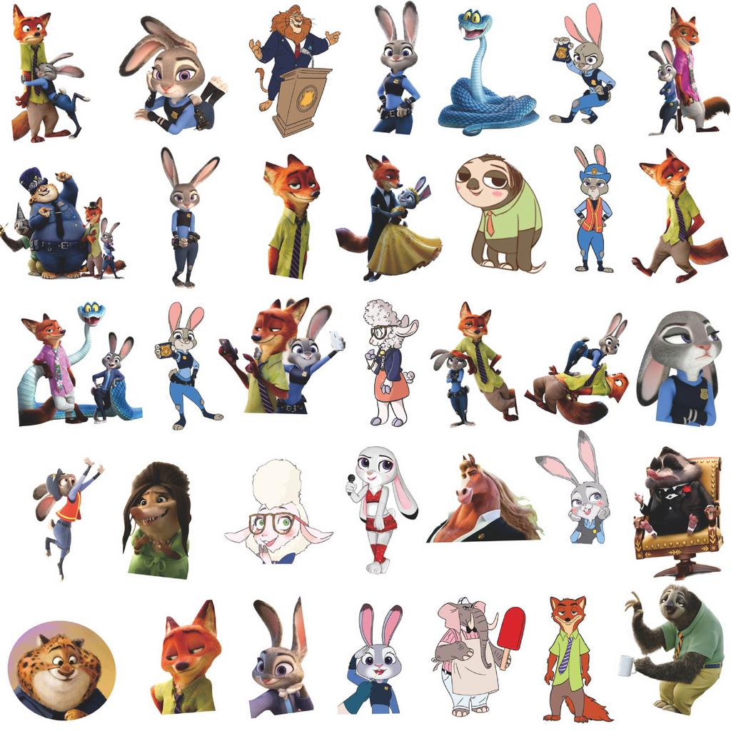100PCS Cute Disney Animation Zootopia 2 Stickers Decoration DIY Phone Notebook Suitcase Laptop Fridge Graffiti Cartoon Sticker