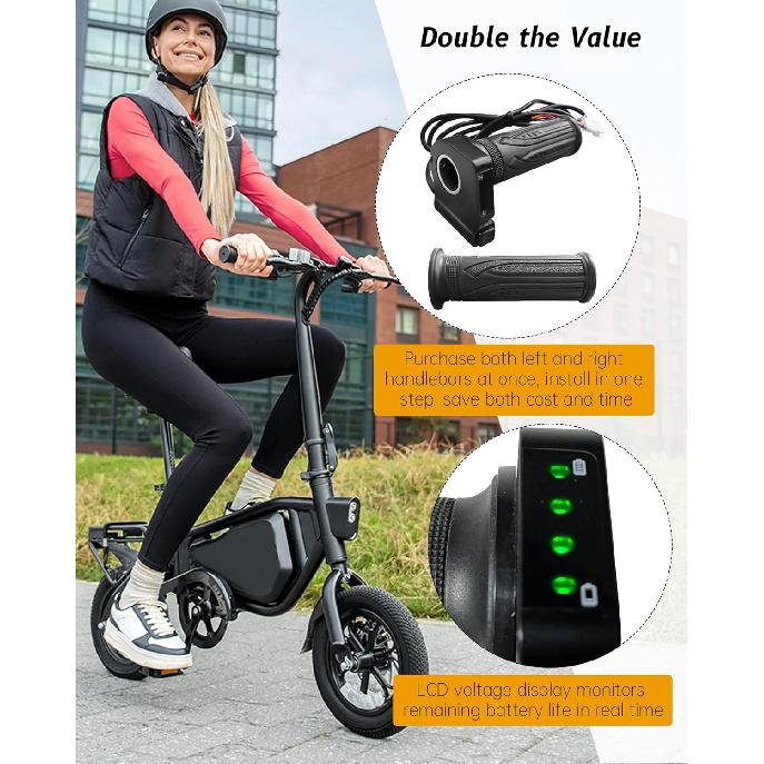 1 Pair 36V Electric Bike Throttle Grip Replacement Fit For Jetson Bolt Pro/Atlas/Ancheer And DYU D3F/D2F/C3/C4 Ebike, With Cruise Control Button And