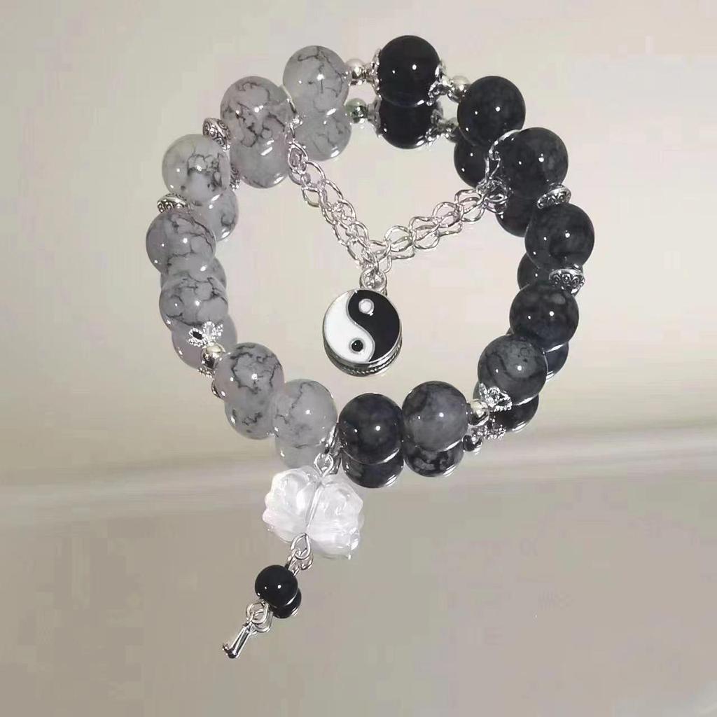 2024 Trendy Men's Ice Crack Beaded Bracelet - New Chinese Style, High-Value Fashion