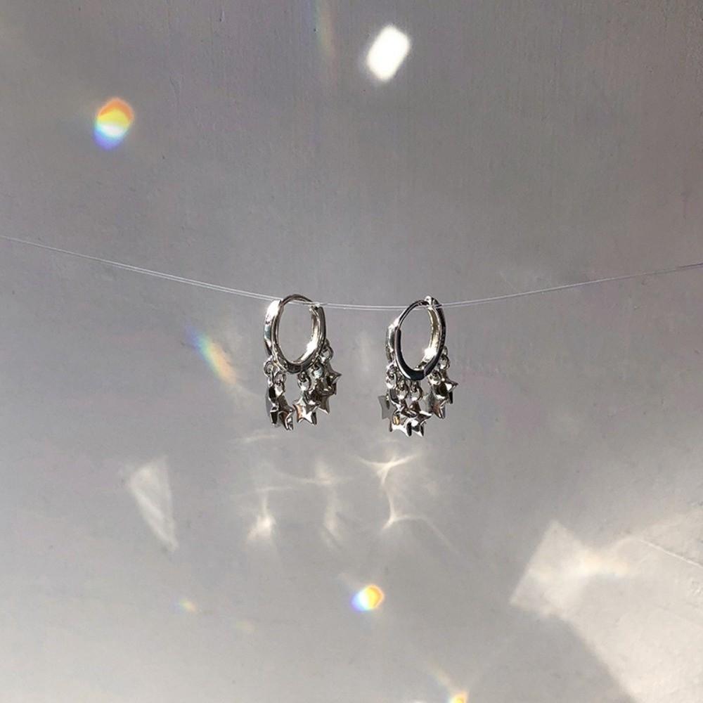 Light Luxury Pentagram Tassel Earrings Cool Small Ear Stud Simple Star Earrings Girls