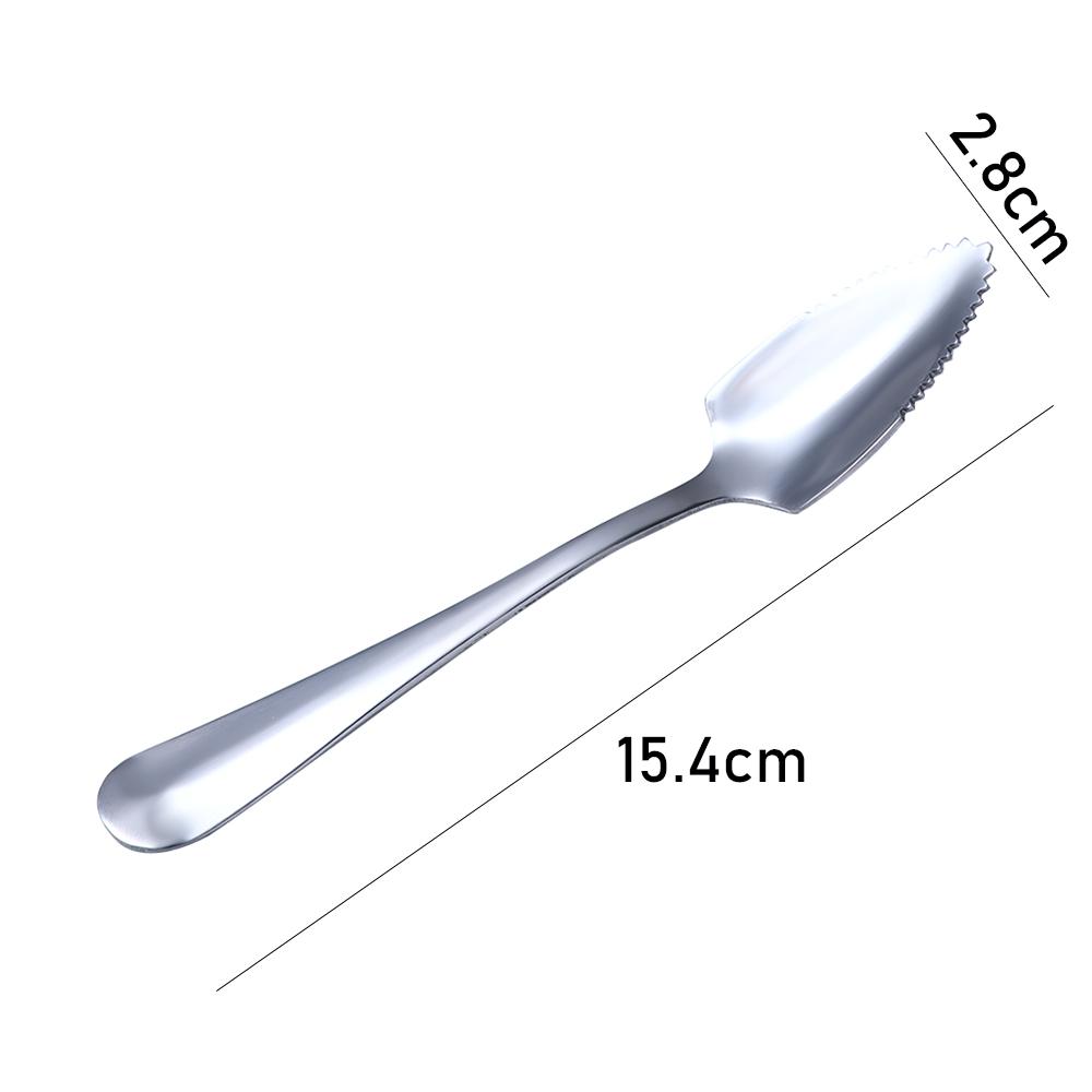 Steel Serrated Edge Scraping Kiwi Scoop Fruit Puree Tool Grapefruit Spoon Baby Food Processer