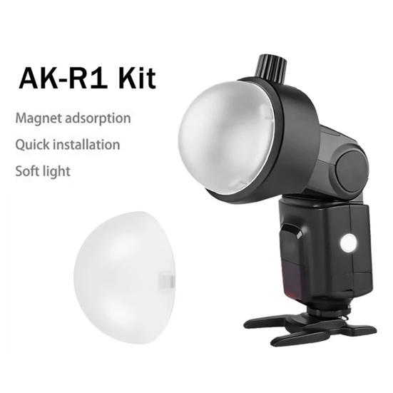 Flash Diffuser Dome Compatible for V1 Series/AD200/AD200Pro AK-R11 Round Head Camera Flash Diffuser Cover Replacement