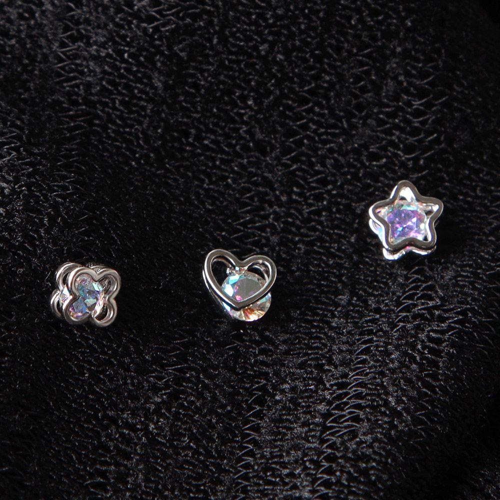 Women's Aurora Cubic 3D Silver Surgical Steel Piercing