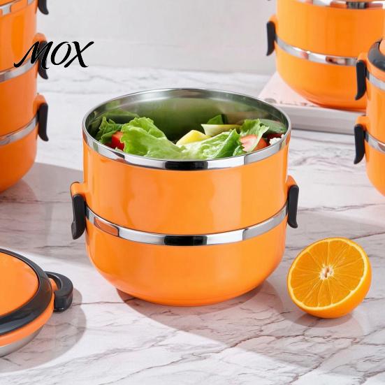 Leak Proof Meal Prep Stackable Insulated Lunch Box with Handle, Stainless Steel Interior Easy Cleaning Outdoor Picnic Food Container Design,