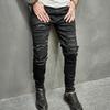 [Petit De Francais] Distressed Skinny Jeans for Men, Rider Jeans, Skinny Denim, Motorcycle Jeans, D-45 (28)