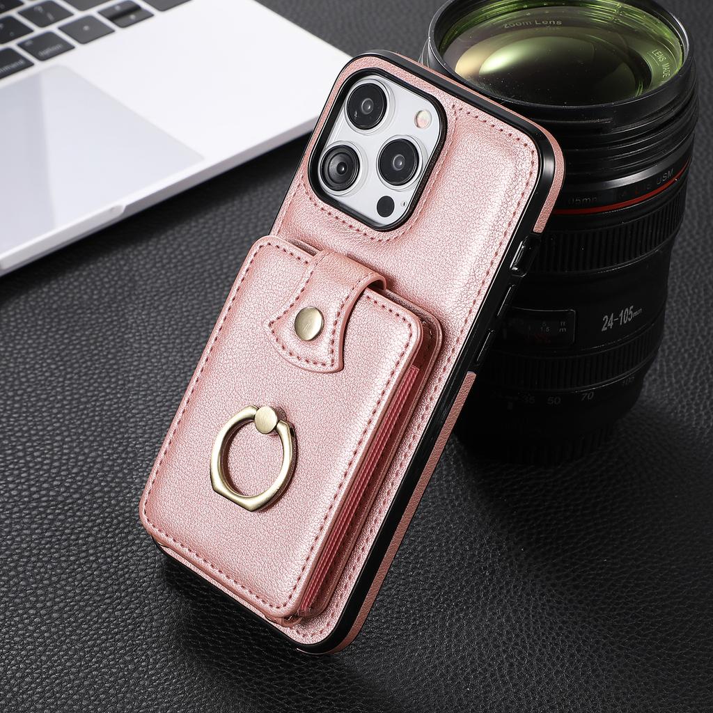 Wallet Multi Card Slot Ring Holder Flip Leather Case for Samsung Galaxy Note 10 20 A14 A22 A33 A12 iPhone12 13 14 15 Pro Magnetic Stand Phone Cover