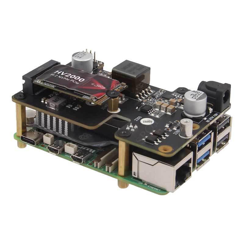 X1012 POE Ethernet Power Supply PCIe To M.2 NVMe SSD Expansion Board for Raspberry Pi 5