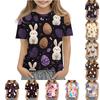 Children's Casual And Fashionable Easter Clothing, Featuring Bunnies, Easter Eggs, And Printed Short-sleeved Tops And T-shirts.