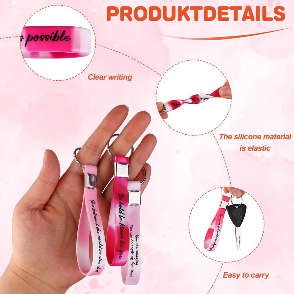 30 Stück Dankeschön Schlüsselanhänger Großhandel Mitarbeiter Wertschätzung Geschenk Motivierender Silikon Schlüsselring Inspirierende Zitate Schlüsselanhänger Personal App