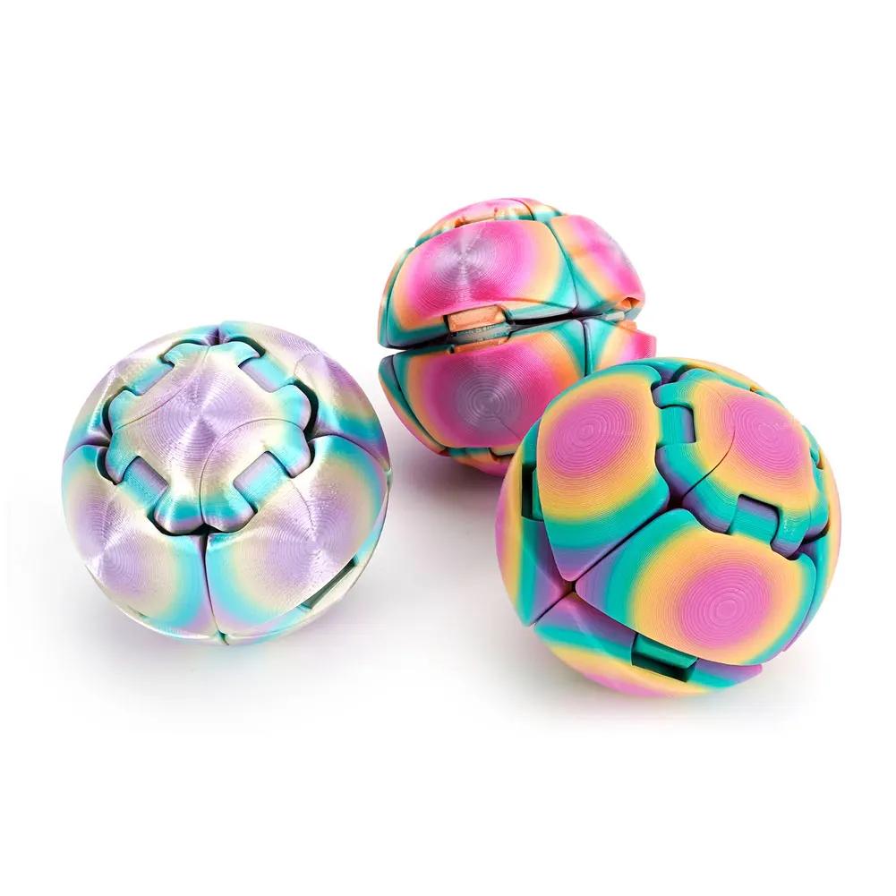 Fidget Toy 3D Printed Twistsphere Fidget Toy Gradient Gear Liquid Flow Ball With Rotating Design Anxiety Relief Toys