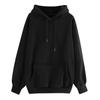Autumn and Winter Women's Casual Solid Color Hooded Pocket Long Sleeve Pullover Sweatshirt  Loose and Plush Thick Long Sleeved Top