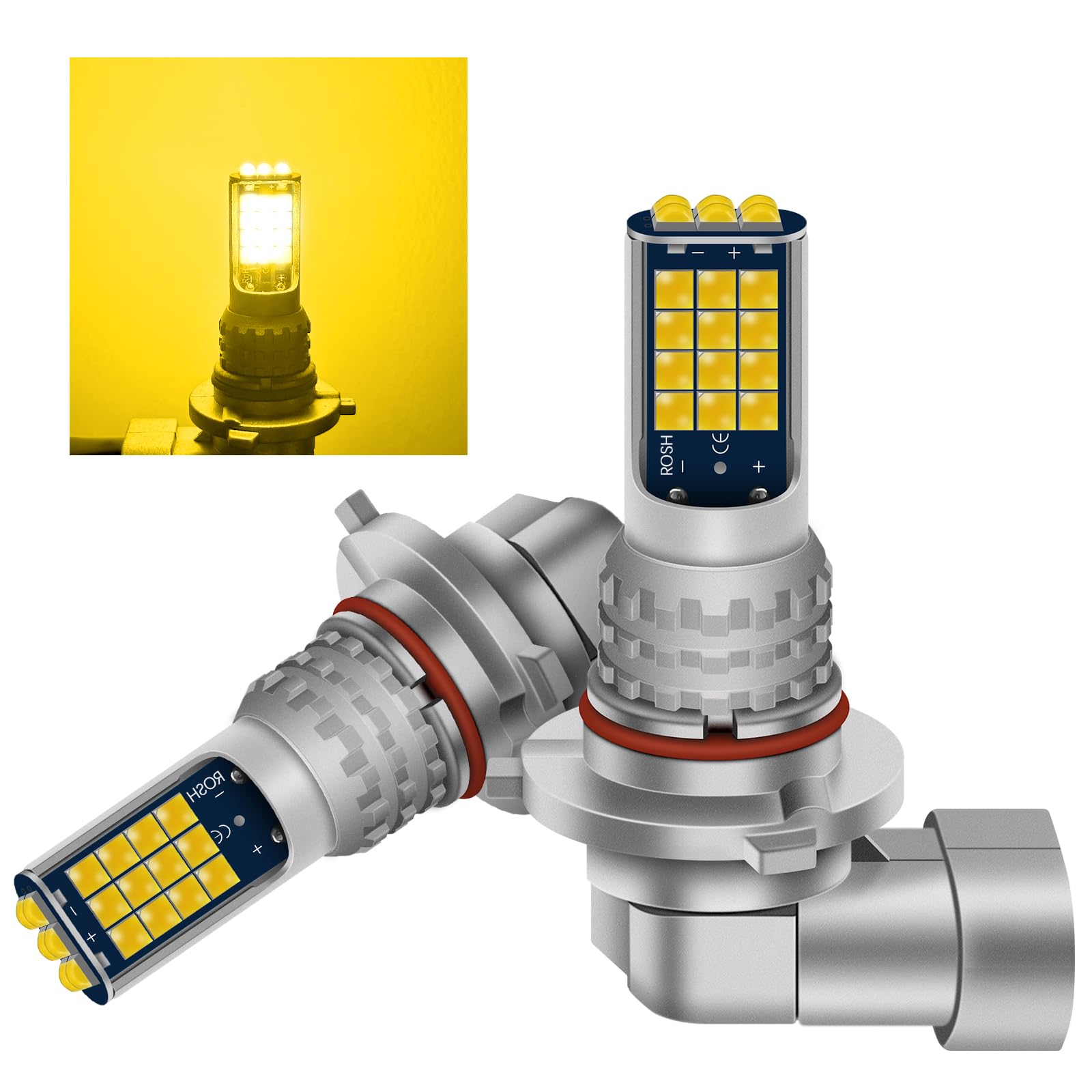 

Светодиодная противотуманная фара Fenikso 9006 HB4 Желтая Безвентиляторная 9005 HB3 Противотуманная светодиодная лампа 360 градусов Светоизлучающая Встроенная DC12V Автомобильная 2 штуки