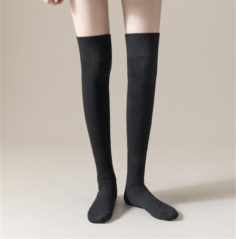 Women's Over-the-Knee Terry Socks - Thickened Warmth, Autumn/Winter, Japanese JK Style, Calf-Length.