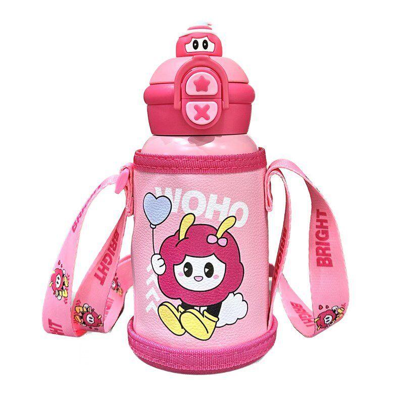 Large-Capacity Thermos Cup for Girls, Good-Looking and Cute, College Student Water Bottle Cup, Summer Portable Straw Cup for Kidsren