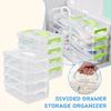 Extra Large 4-Tier Organizer Stackable Storage Box With Storage Drawers Organizer Handle Lid Case Box Clear With Storage Pl E6S9