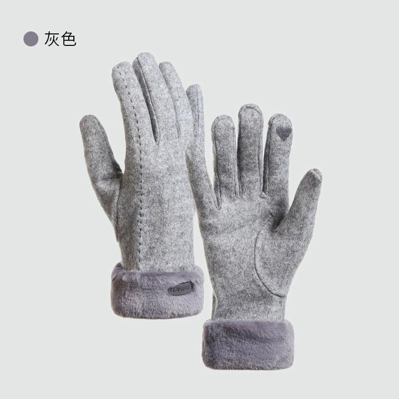 Cashmere Gloves Women's Autumn and Winter 2025 New Cycling Fleece Thickened Windproof, Warm and Cold-proof Gloves