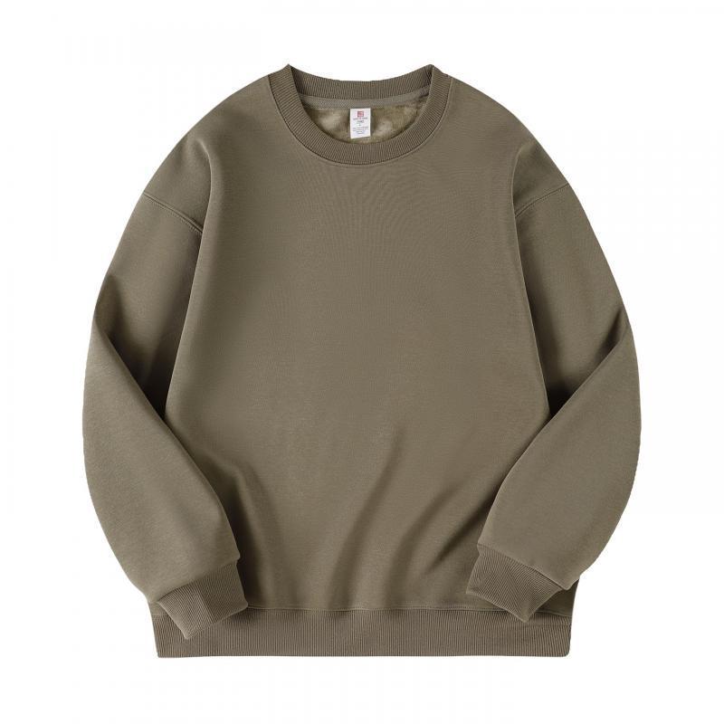 

Men s Versatile Round Neck Plus Velvet Hoodie - Autumn/Winter Collection Large