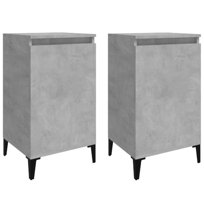 VidaXL Bedside Tables 2 Pcs Concrete Grey 40x35x70 Cm Engineered Wood 819653