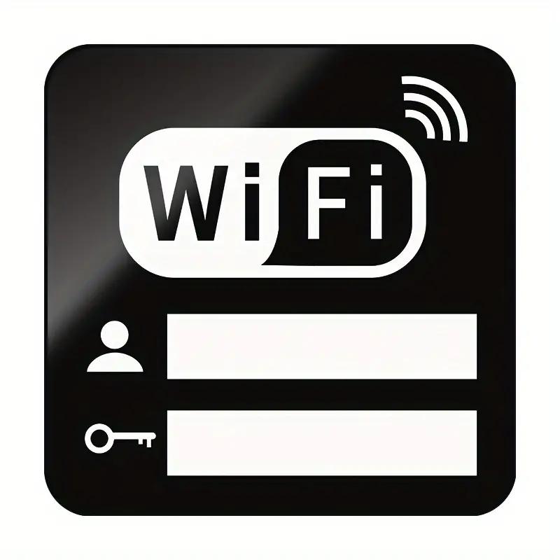 

10x10cm WiFi logo DIY mirror wall sticker restaurant office bedroom kindergarten shop decoration mirror sticker чорний