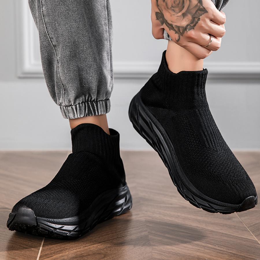 Men's Casual Sneakers Breathable Mesh Socks Shoes Fashion Sport Running Shoes Ankle Boots Slip-on Tennis Loafers For Women