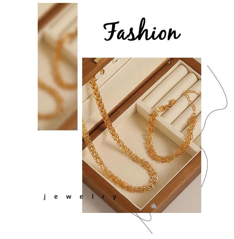 European & American Ins-Style High-End Light Luxury Butterfly Necklace & Titanium Steel Bracelet Set