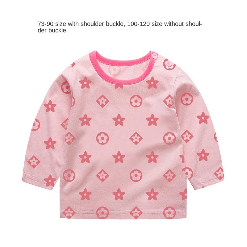 Baby Girl Autumn Long-sleeved T-shirt Baby Cotton Bottoming Shirt Girls Spring and Autumn Tops Small Children Fashionable Autumn Clothes