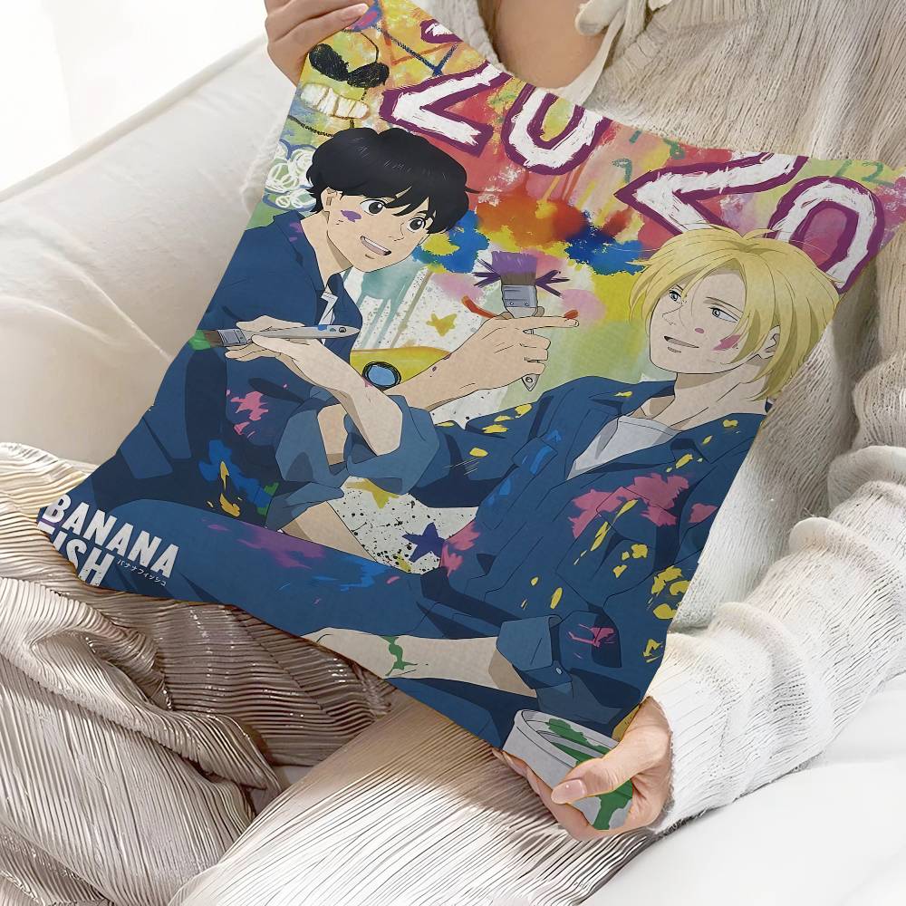 Аниме Банановая рыба Подушка Подарки Мебель для дома и офиса Спальня Диван Автомобильная Подушка Чехол 45x45см 30cmx30cm