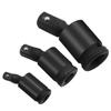 Premium Impact Universal Joint Socket Swivel Set 1/2" 3/8" & 1/4" U-Joint Drive Cr-Mo Steel Impact Grade 3 Pieces