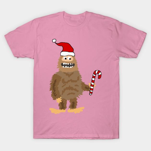 T Shirt Women Cute Bigfoot In Santa Hat Christmas Cartoon Harajuku Print Kawaii Tshirt Summer Short Sleeve Female T-Shirt Top Tee