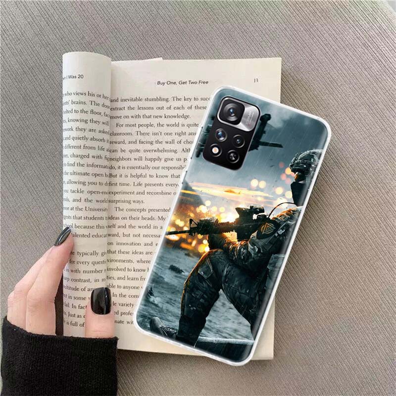 Power Army Soldier Phone Case For Redmi Note 13 12 Pro Plus 14 15 Pro 5G 11 11T 11E 11S 10 Pro 10S 9 9S Cover Cell Clear TPU Cap