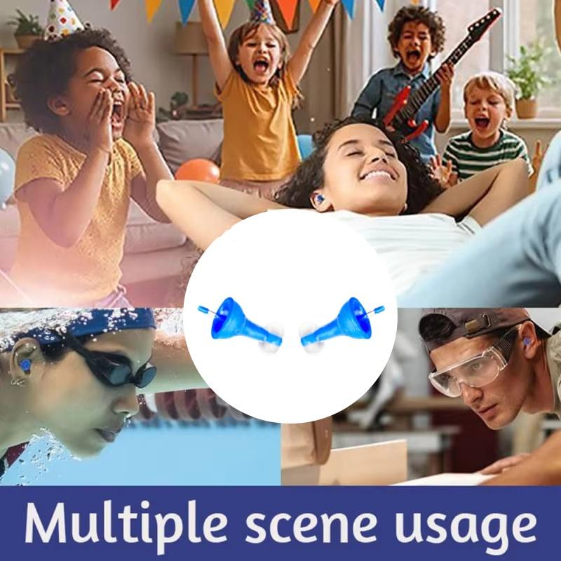 2025 Noise Cancelling Earplugs Inflatable Earplugs Comfortable Reusable With Rope Silicone For Sleep Travel Hearing Protection