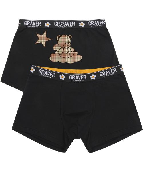 

[Graver Ordinary] Back Star Bear Men s Trunks [1PACK] [Shipped from Korea] 100% Authentic Black - M