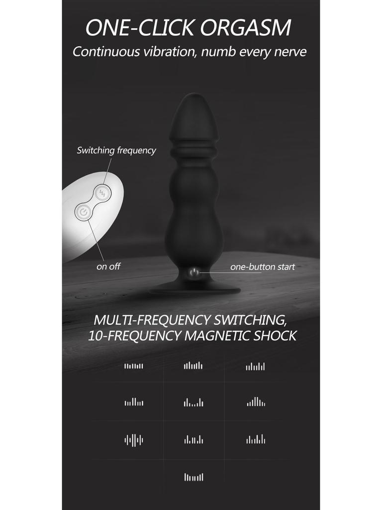 Wireless Silicone Vibrating Butt Plug - 10 Speeds for G-Spot and Anal Stimulation
