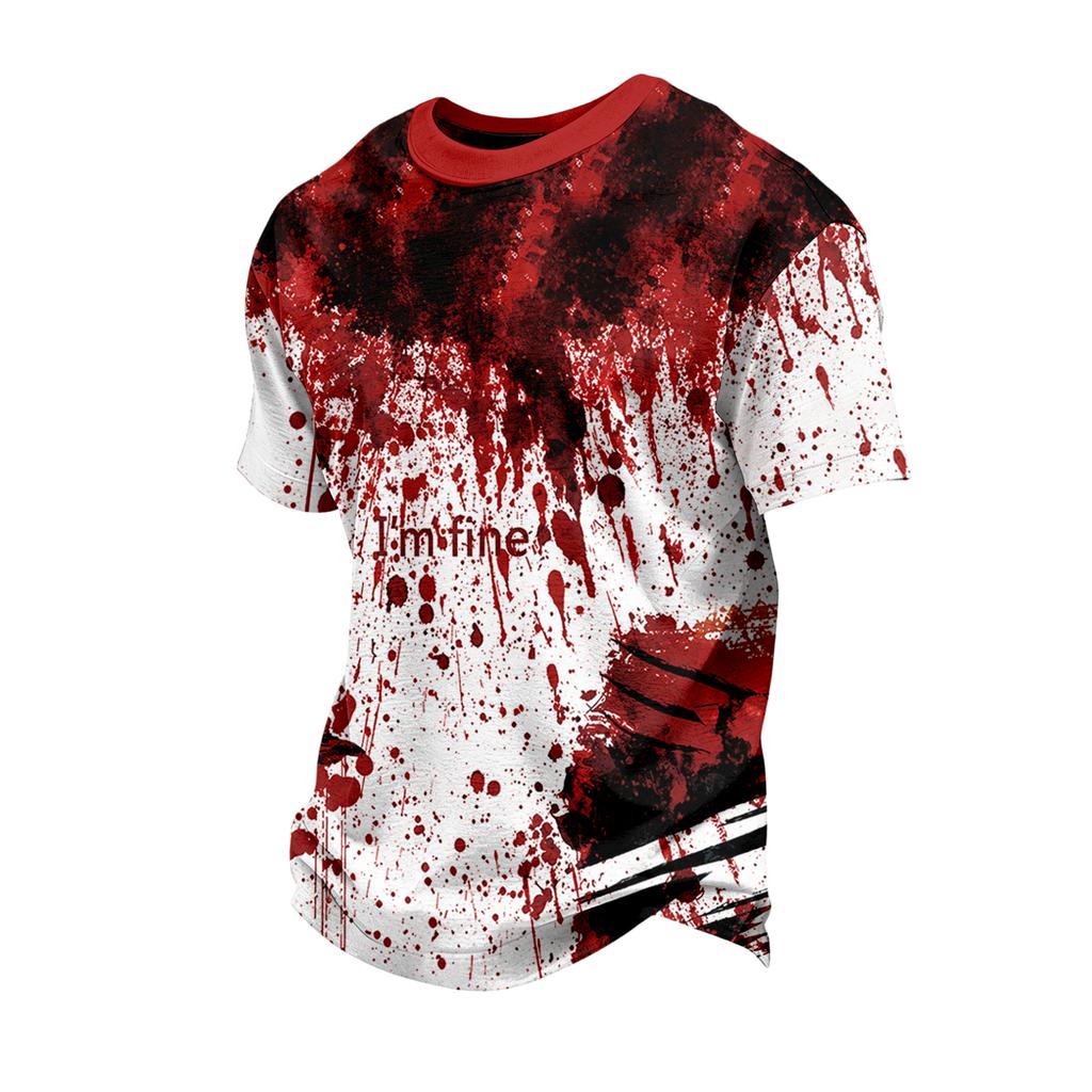 Men's Short Sleeve Halloween Print T-Shirt Casual Fashion Top
